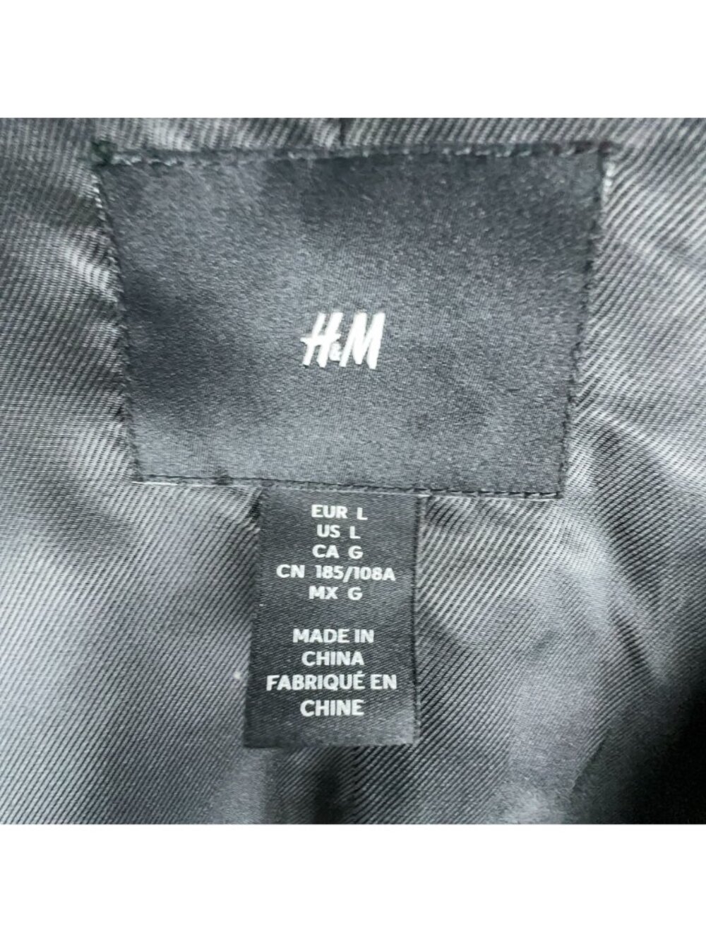 H&M Leather Jacket Coat Mens Size Large Black Zip-Up Front Welt Pockets - Picture 5 of 11